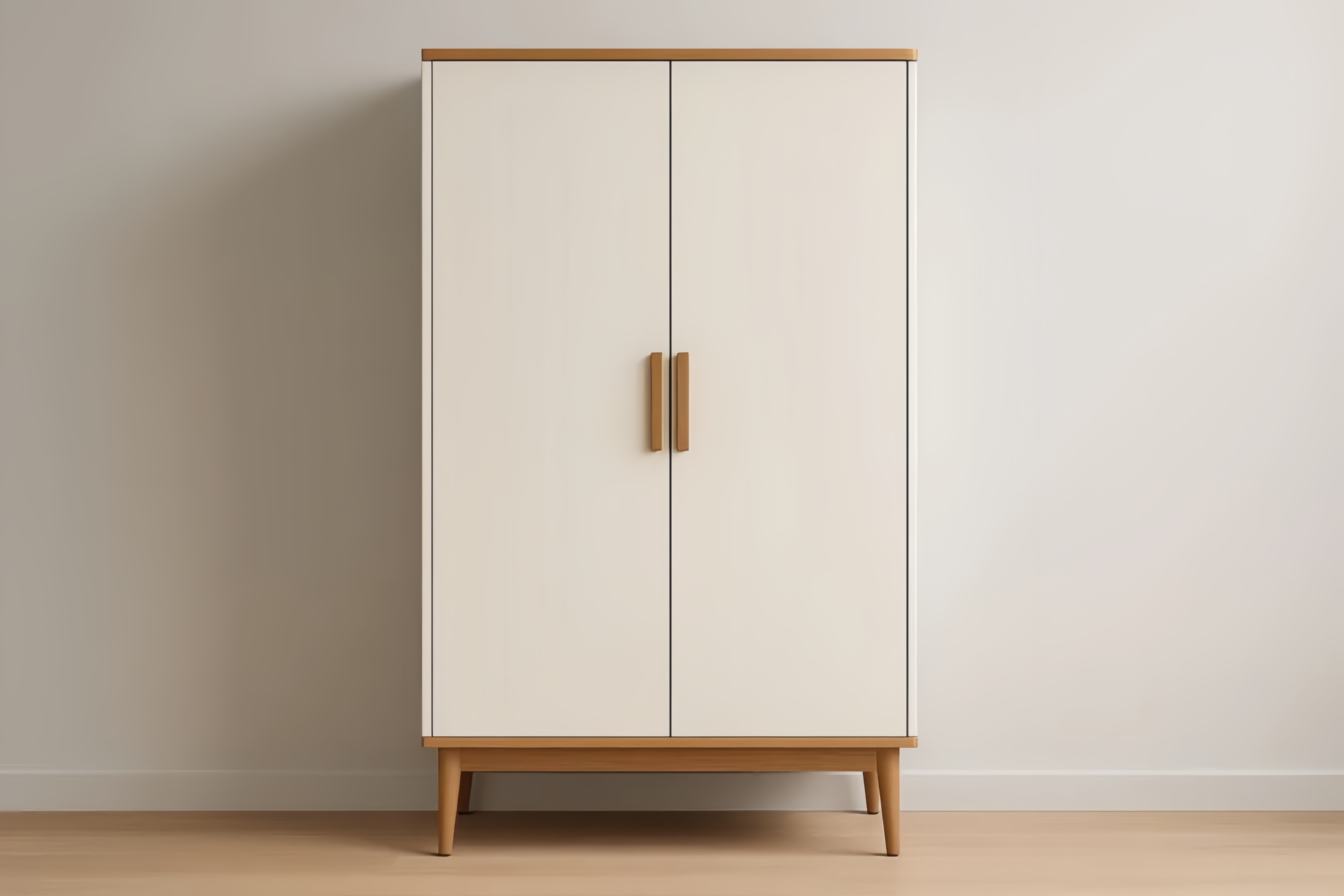 Armoire en bois à deux portes Blanc/Marron