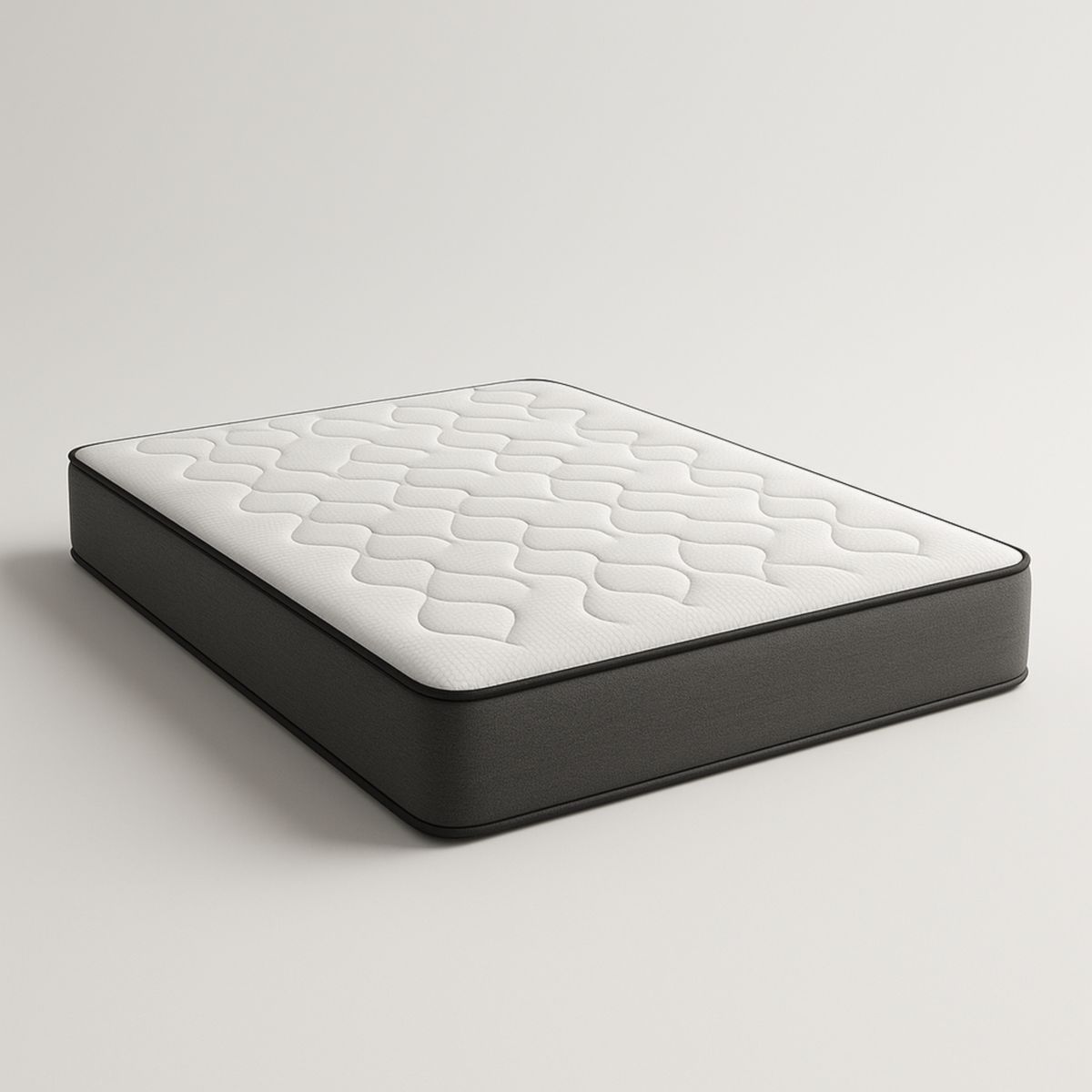 Matelas en mousse Blanc et Noir 200x160x25 cm