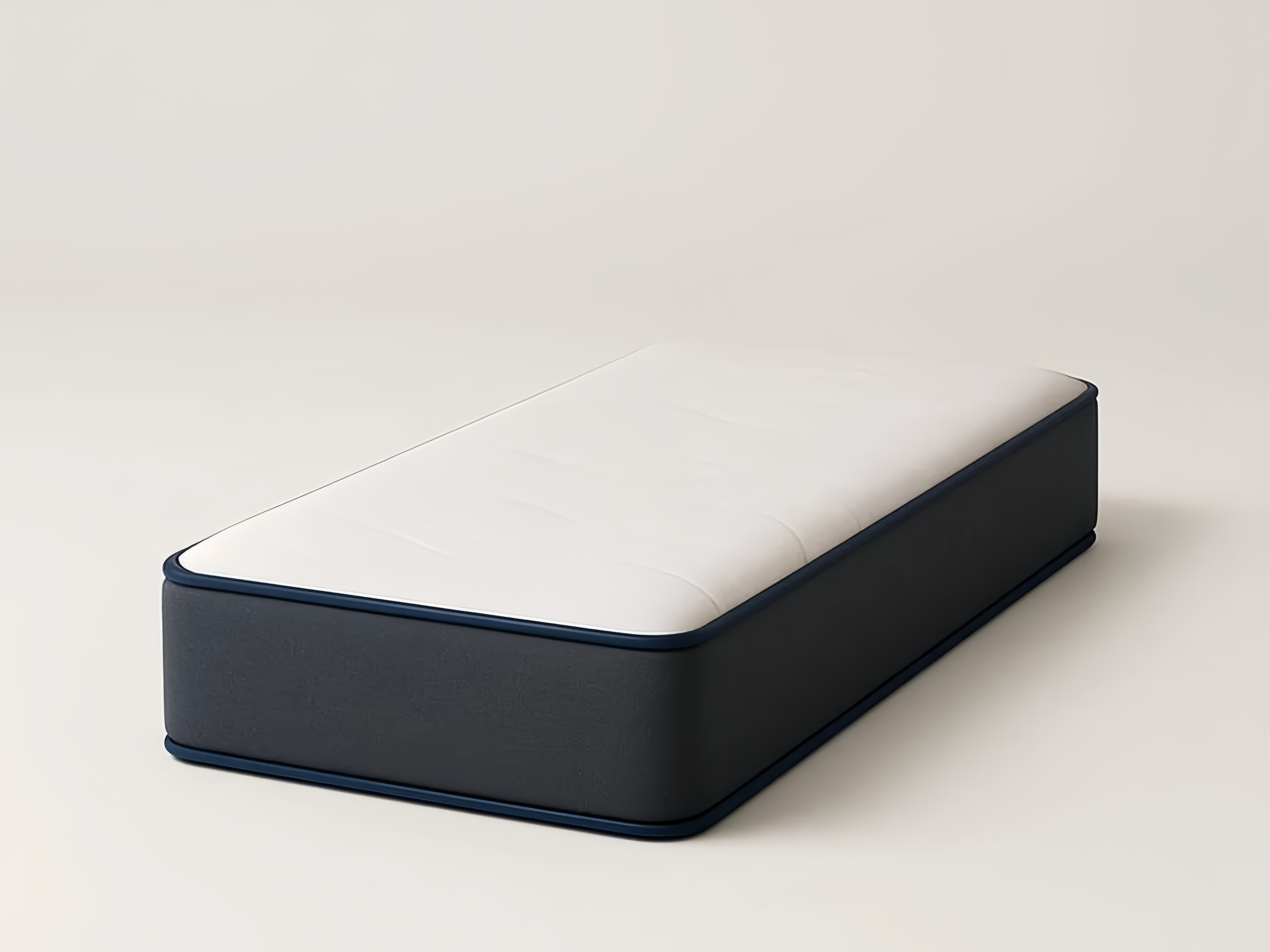 Matelas Simple Rectangulaire Mousse Polyuréthane Blanc et Gris