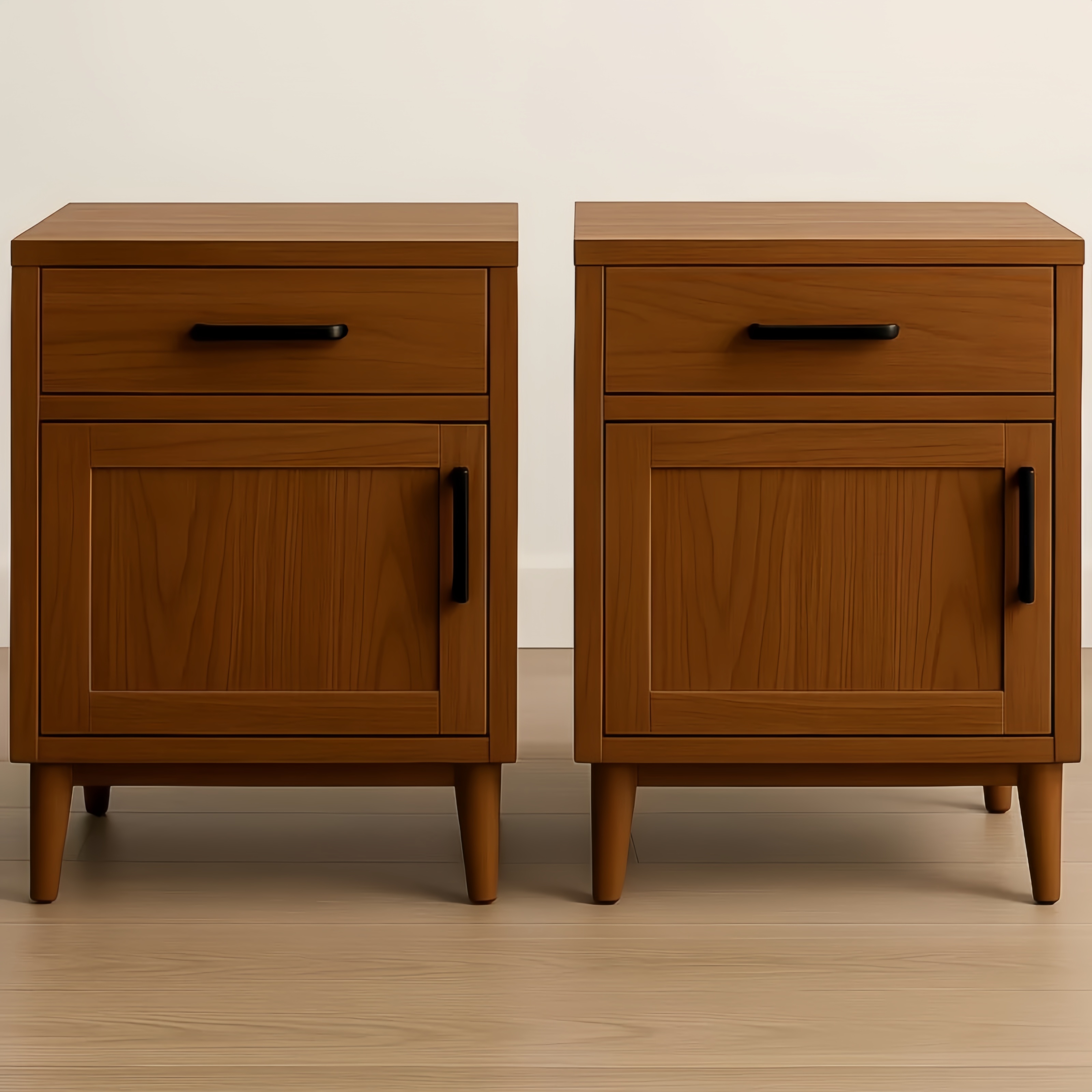 Lot de 2 tables de chevet en bois de chêne 45x35x60 cm