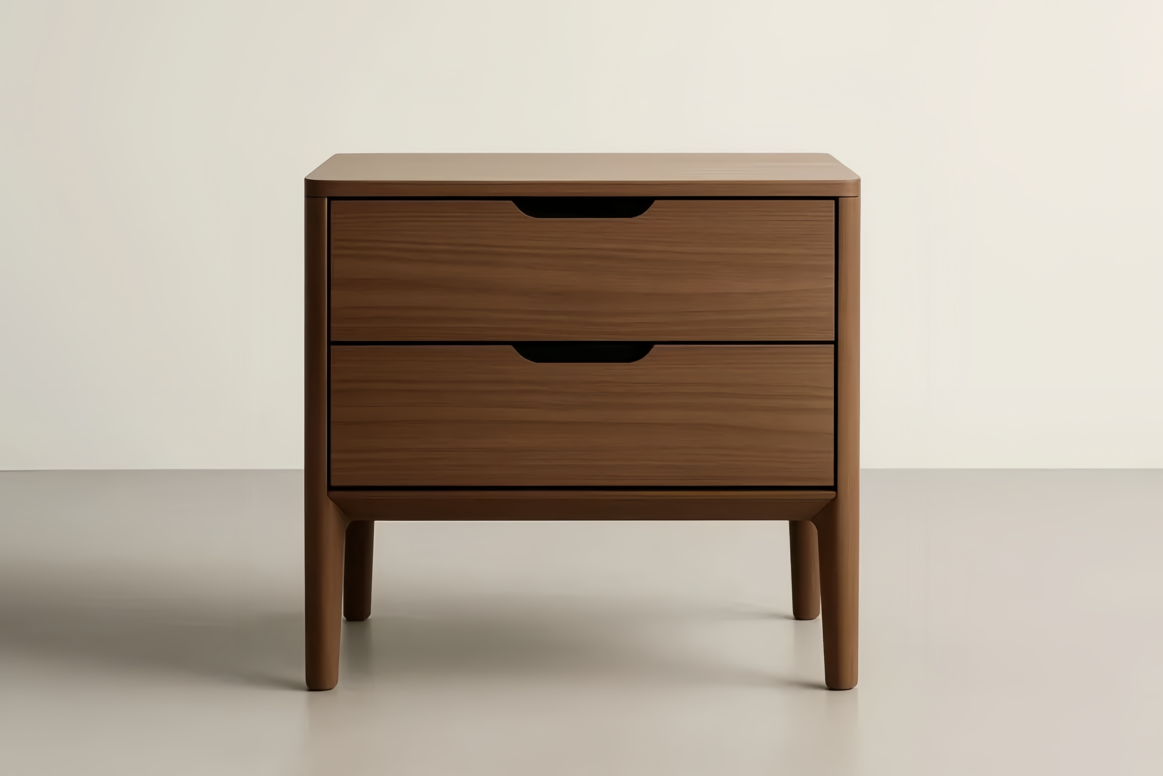 Table de Chevet Deux Tiroirs Bois Noyer