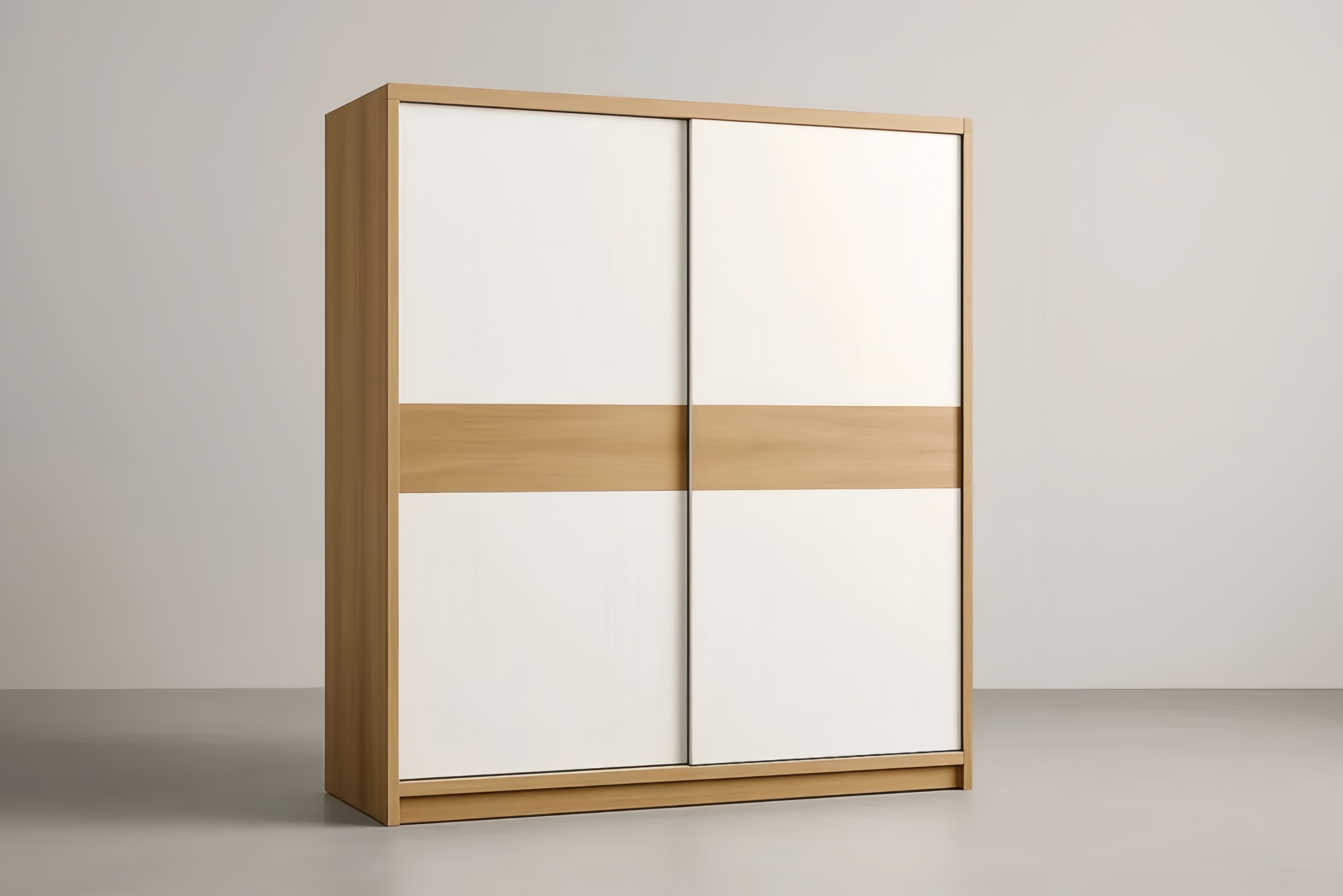 Armoire à Portes Coulissantes en Panneaux de Particules Bois/Blanc