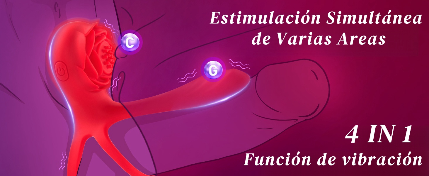 Estimulaci&oacute;n Simultneade Varias Areas 4 IN 1 Funci&oacute;n de vibraci&oacute;n