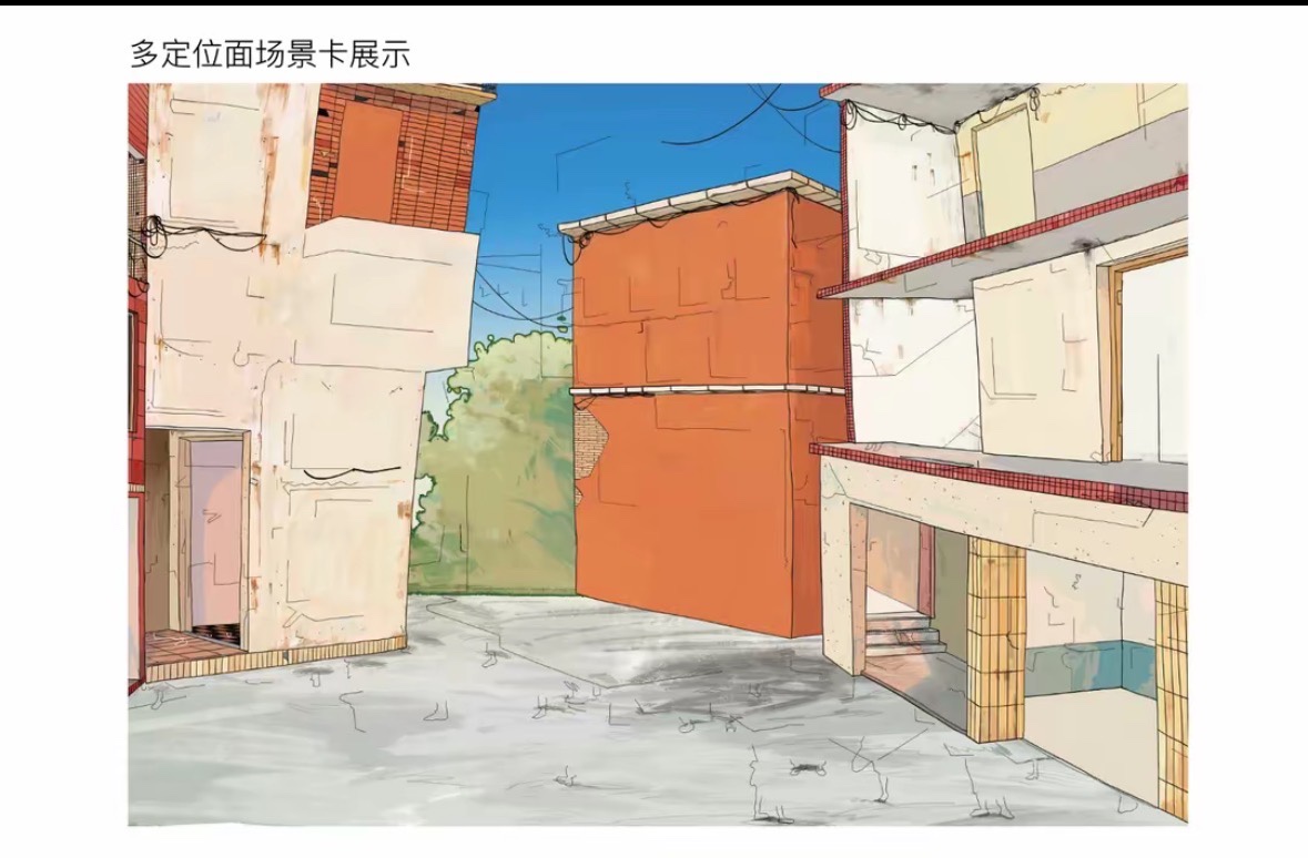 Retro 90s Old Town Street Evening Diorama Scene Stickers, Nostalgic Vintage Chinese Alley 3D Landscape PET Stickers for DIY Journal Crafts