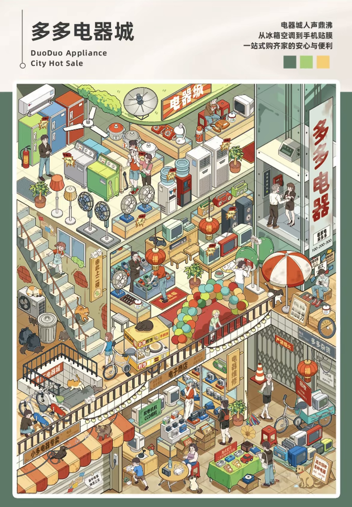 TELADO City Life Series Sticker Scene Book - 6 Styles 3D Isometric DIY Miniature World Stickers for Journaling, Scrapbooking & Crafts