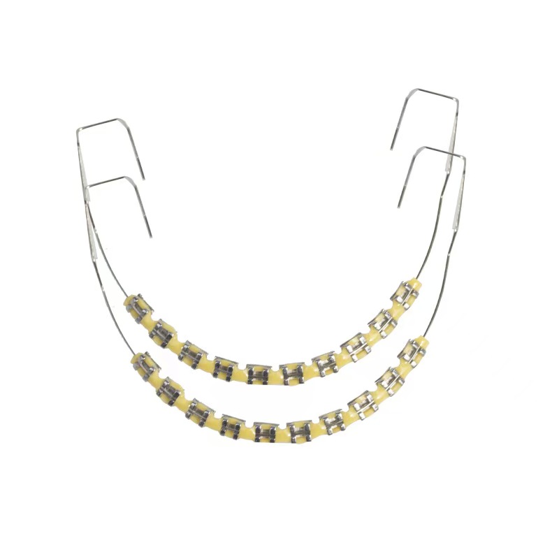 Dental Orthodontic Brackets & Power Chains Set, Temporary Tooth Decoration Metal Braces Kit for Fashion