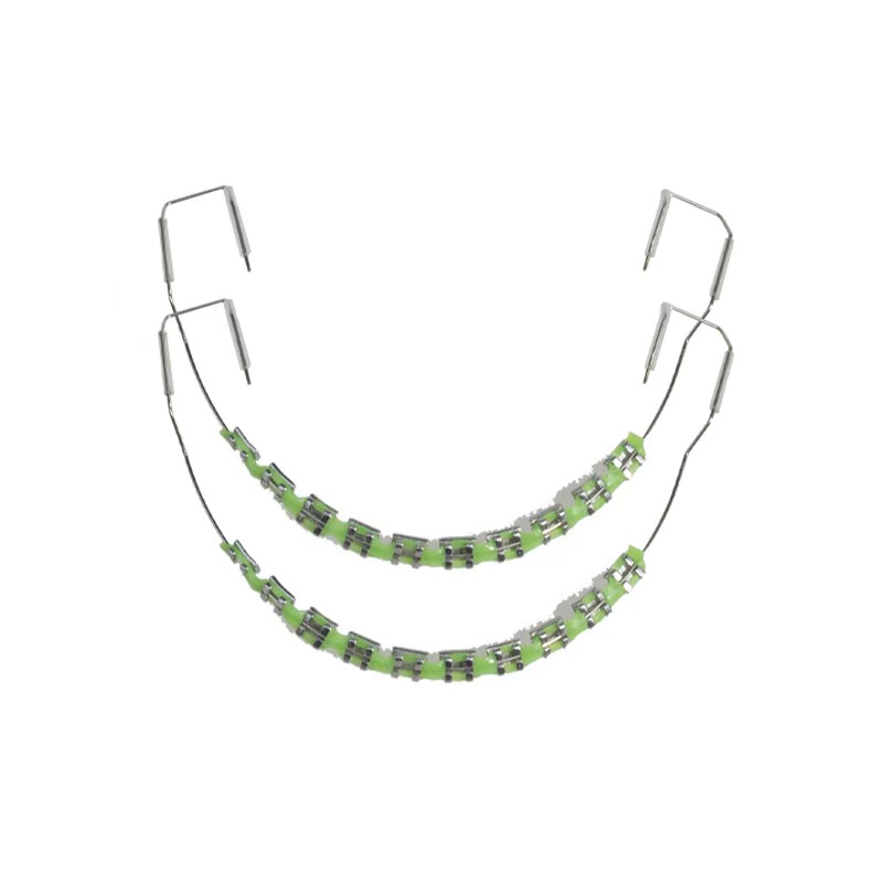 Dental Orthodontic Brackets & Power Chains Set, Temporary Tooth Decoration Metal Braces Kit for Fashion