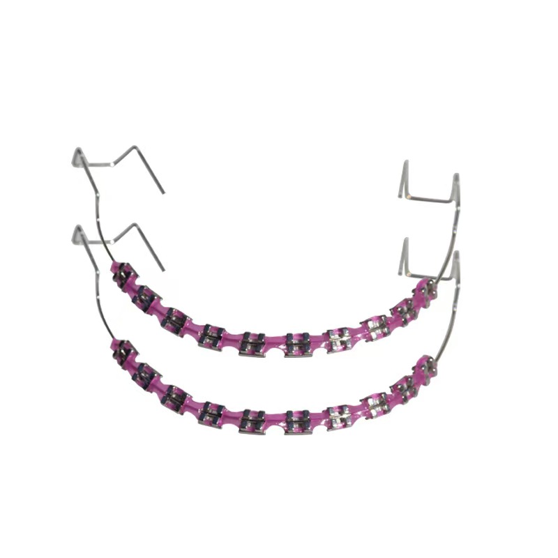 Dental Orthodontic Brackets & Power Chains Set, Temporary Tooth Decoration Metal Braces Kit for Fashion