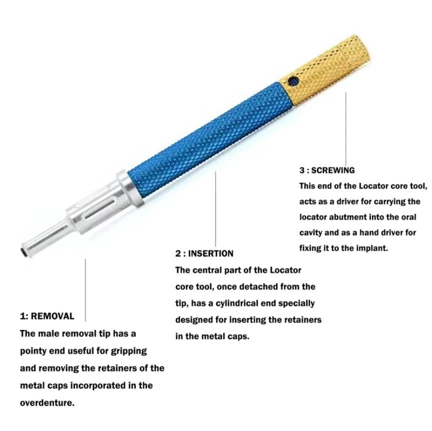Dental Extraction Locator Core Tool Universal Implant Retention Caps Insertion