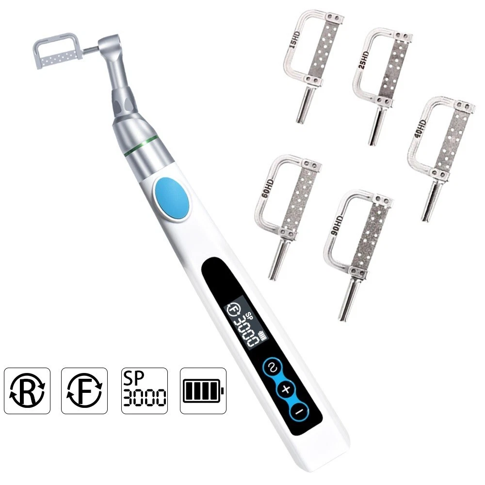 Dental Electric Wireless Polisher IPR System Ruler Prophy Angles Disc Handpiece