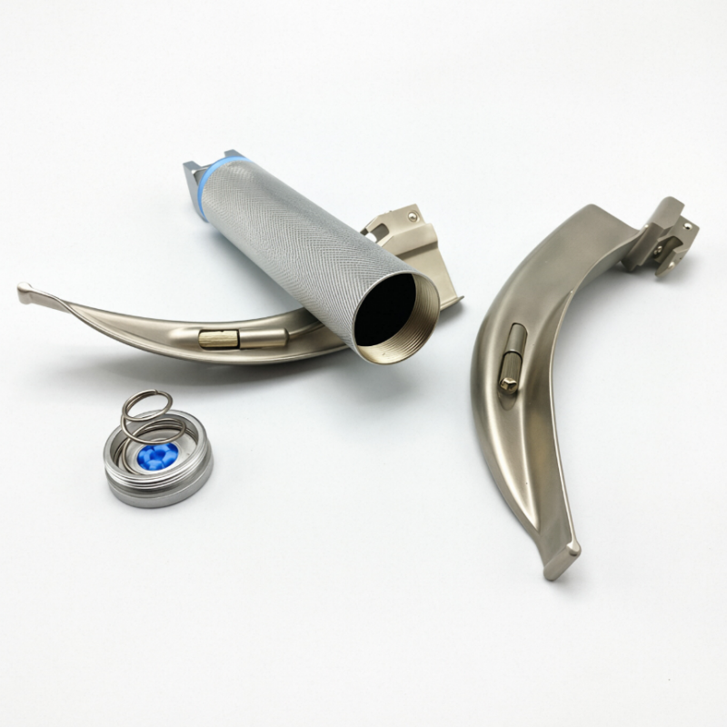 Dental Anesthesia Laryngoscope Kit, Adult Fiber Optic Intubation Set with Bright LED Light Blades Handles