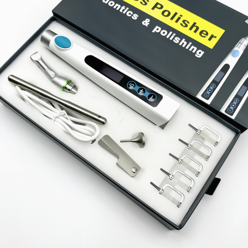 Dental Electric Wireless Polisher IPR System Ruler Prophy Angles Disc Handpiece