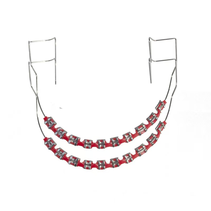 Dental Orthodontic Brackets & Power Chains Set, Temporary Tooth Decoration Metal Braces Kit for Fashion