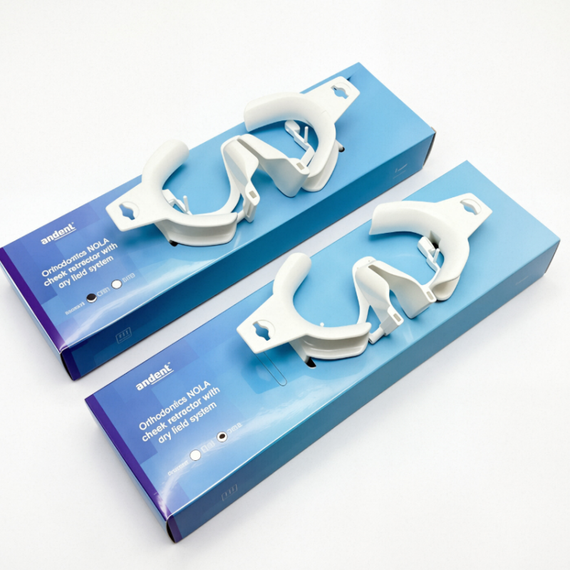 Dental Ortho Nola Lip Cheek Retractor, Dry Field Mouth Opener System with Tongue Guard, Large/Small