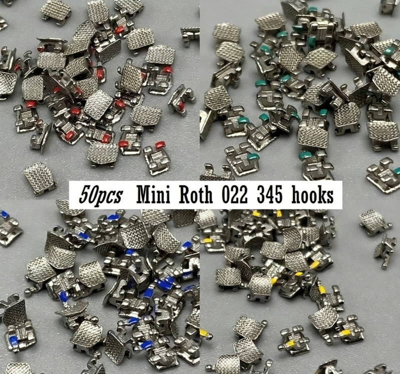 100pcs Dental Orthodontic Brackets metal Braces Mini Roth Slot 022 345 hooks Bulk