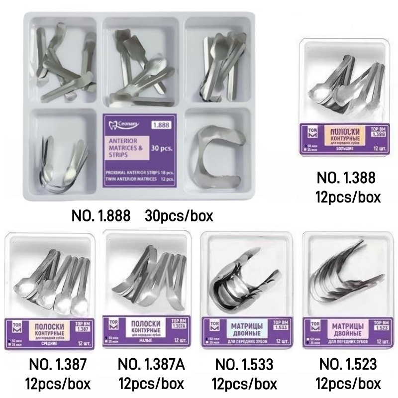 Dental Matrix Bands Twin Anterior Proximal Strips Sectional Contoured Matrices