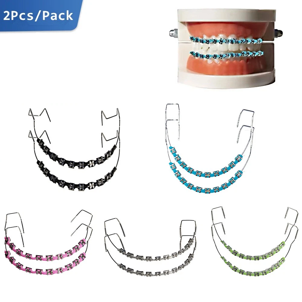 Dental Temporary Tooth Decoration Metal Bracket Orthodontic Power Chains Braces