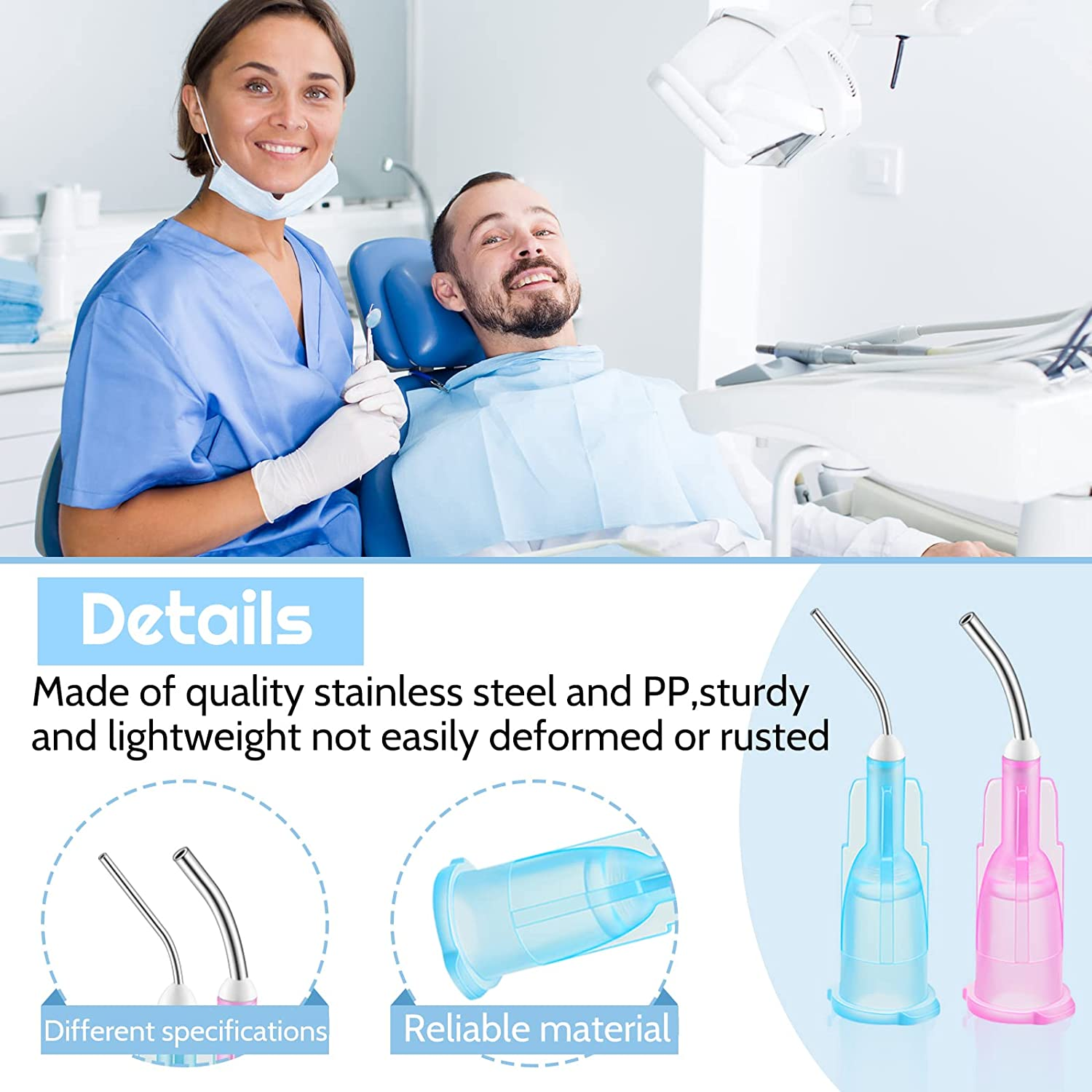 Dentist Pre-Bent Flowing Needle Tips Resin Syringe Tip Gauge For Dental Etch 18G 19G 20G 22G 23G 25G