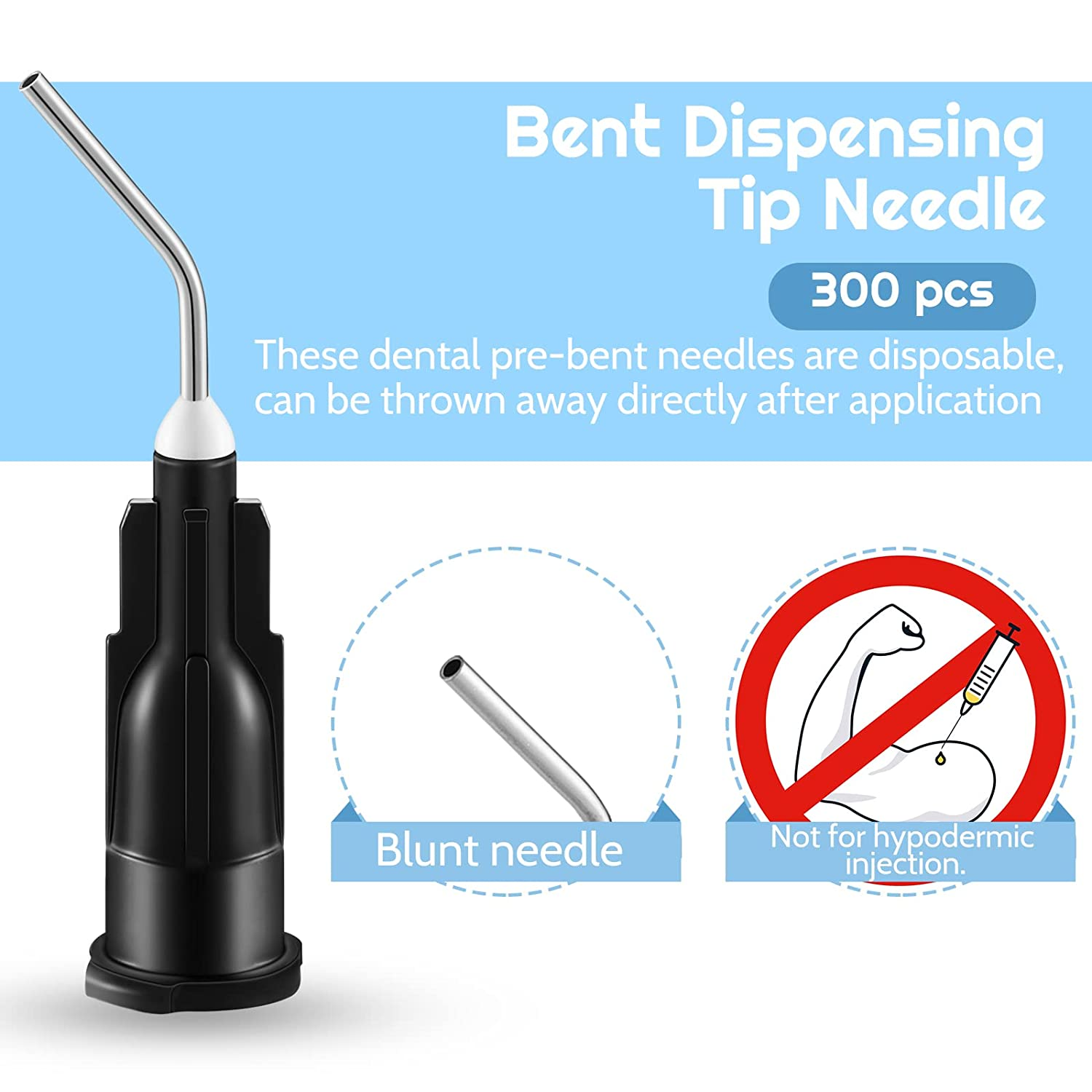 Dentist Pre-Bent Flowing Needle Tips Resin Syringe Tip Gauge For Dental Etch 18G 19G 20G 22G 23G 25G