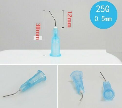 Dentist Pre-Bent Flowing Needle Tips Resin Syringe Tip Gauge For Dental Etch 18G 19G 20G 22G 23G 25G