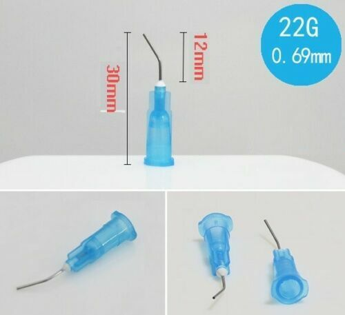 Dentist Pre-Bent Flowing Needle Tips Resin Syringe Tip Gauge For Dental Etch 18G 19G 20G 22G 23G 25G