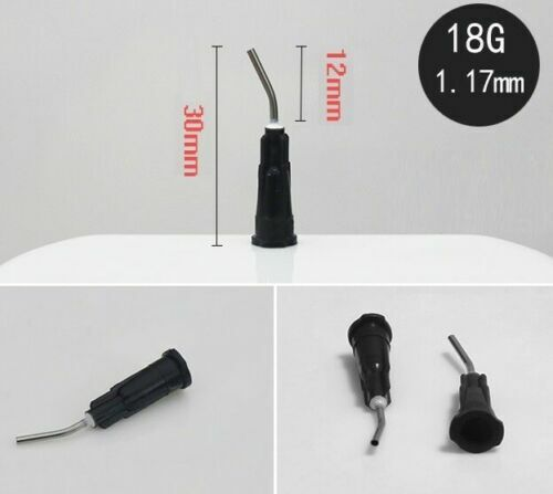 Dentist Pre-Bent Flowing Needle Tips Resin Syringe Tip Gauge For Dental Etch 18G 19G 20G 22G 23G 25G