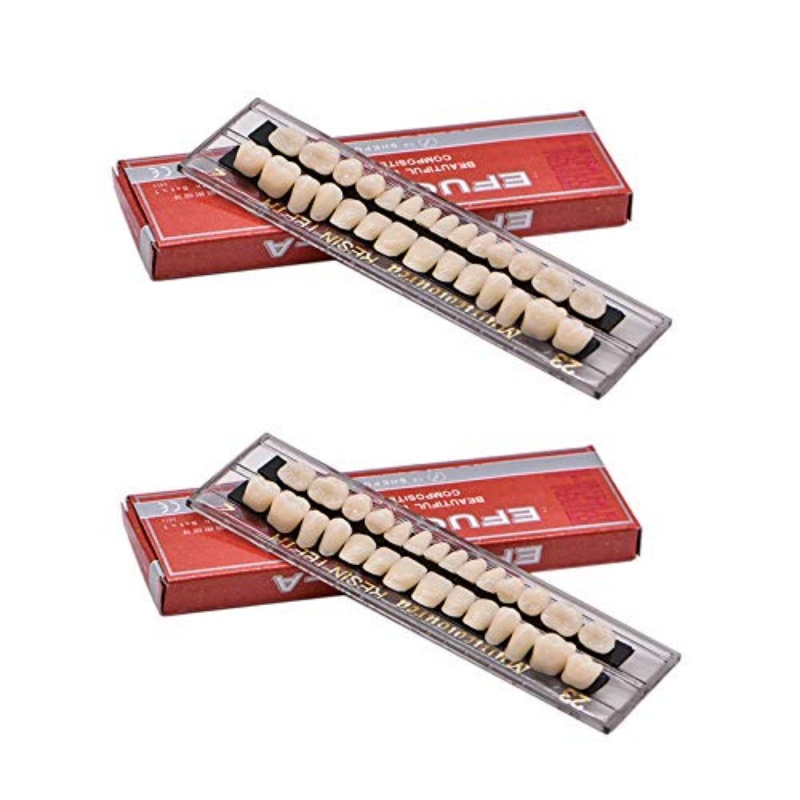 Dental Acrylic Resin Teeth for DIY Dentures | False Tooth Shade A2 A3 Upper Lower Rows for Teeth Replacement