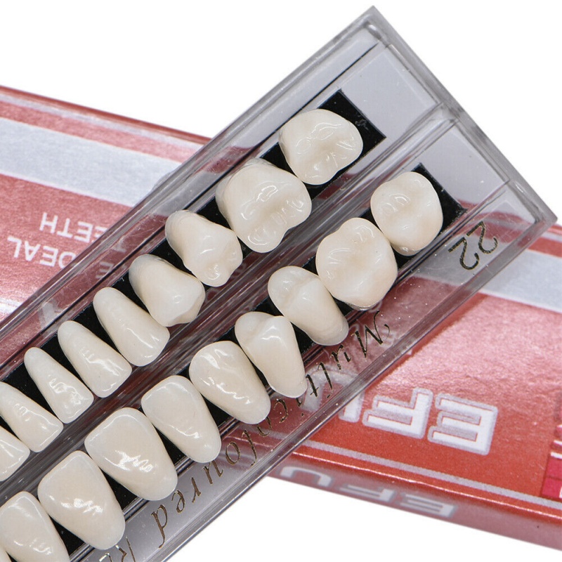 Dental Acrylic Resin Teeth for DIY Dentures | False Tooth Shade A2 A3 Upper Lower Rows for Teeth Replacement