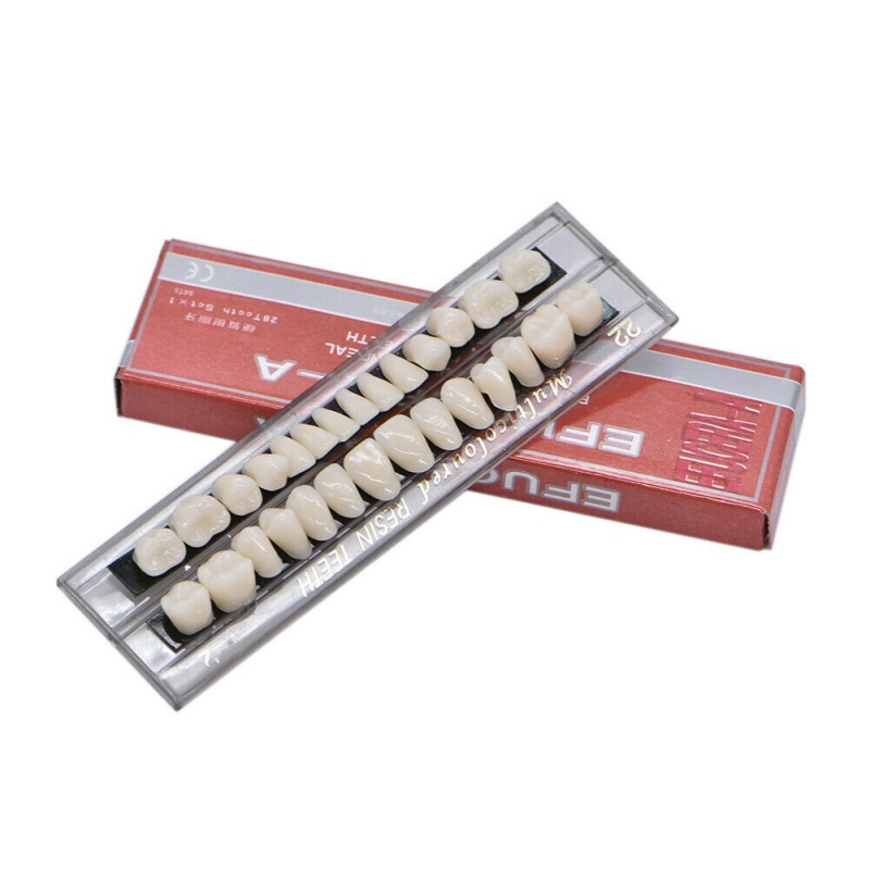 Dental Acrylic Resin Teeth for DIY Dentures | False Tooth Shade A2 A3 Upper Lower Rows for Teeth Replacement