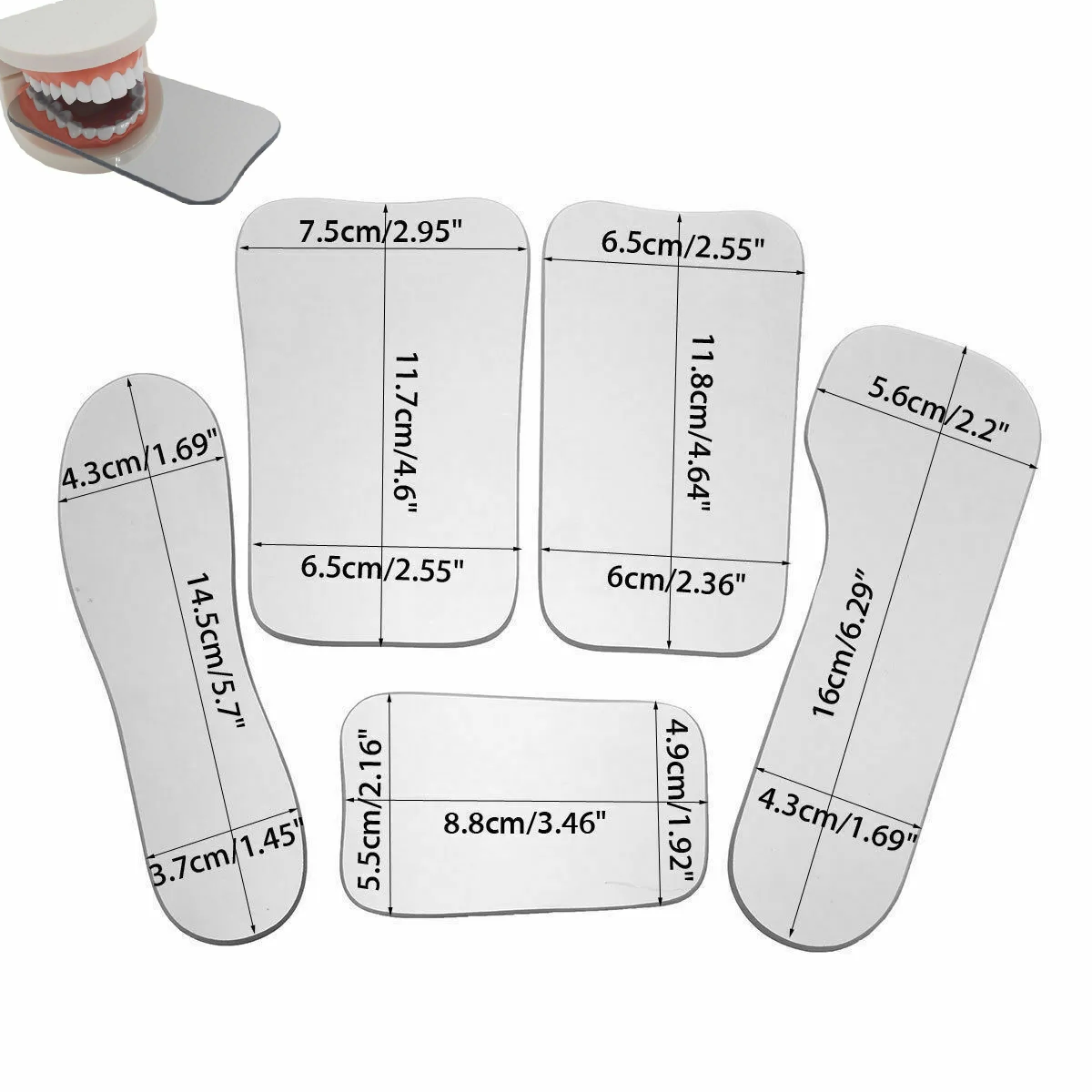 5pcs Dental Orthodontic Intra oral Photo Mirrors Glass Reflector Mouth Mirror