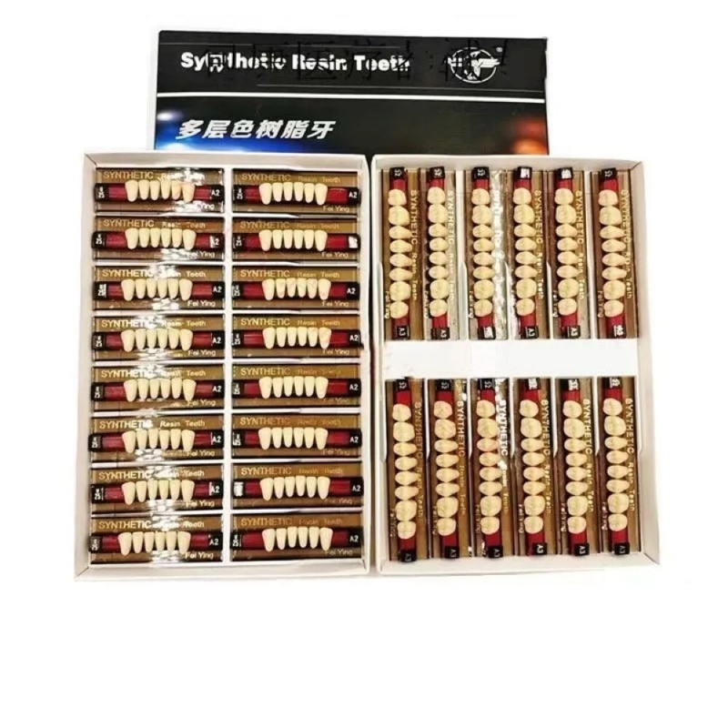 Dental Synthetic Resin Teeth for DIY Dentures | False Teeth Shade A1 A2 A3 Upper Lower Rows for Teeth Replacement
