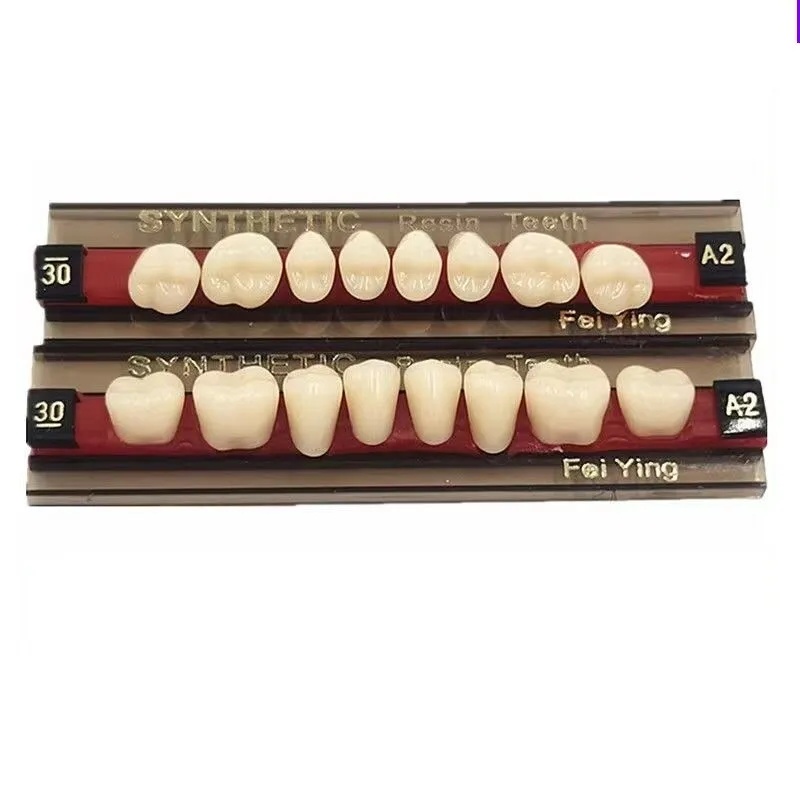 Dental Synthetic Resin Teeth for DIY Dentures | False Teeth Shade A1 A2 A3 Upper Lower Rows for Teeth Replacement