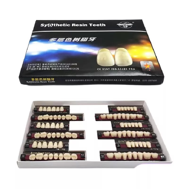 Dental Synthetic Resin Teeth for DIY Dentures | False Teeth Shade A1 A2 A3 Upper Lower Rows for Teeth Replacement