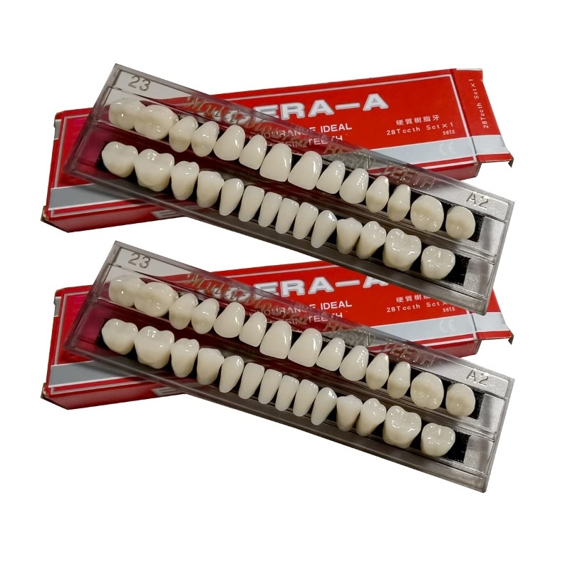 Dental Acrylic Resin Teeth for DIY Dentures | False Tooth Shade A2 A3 Upper Lower Rows for Teeth Replacement