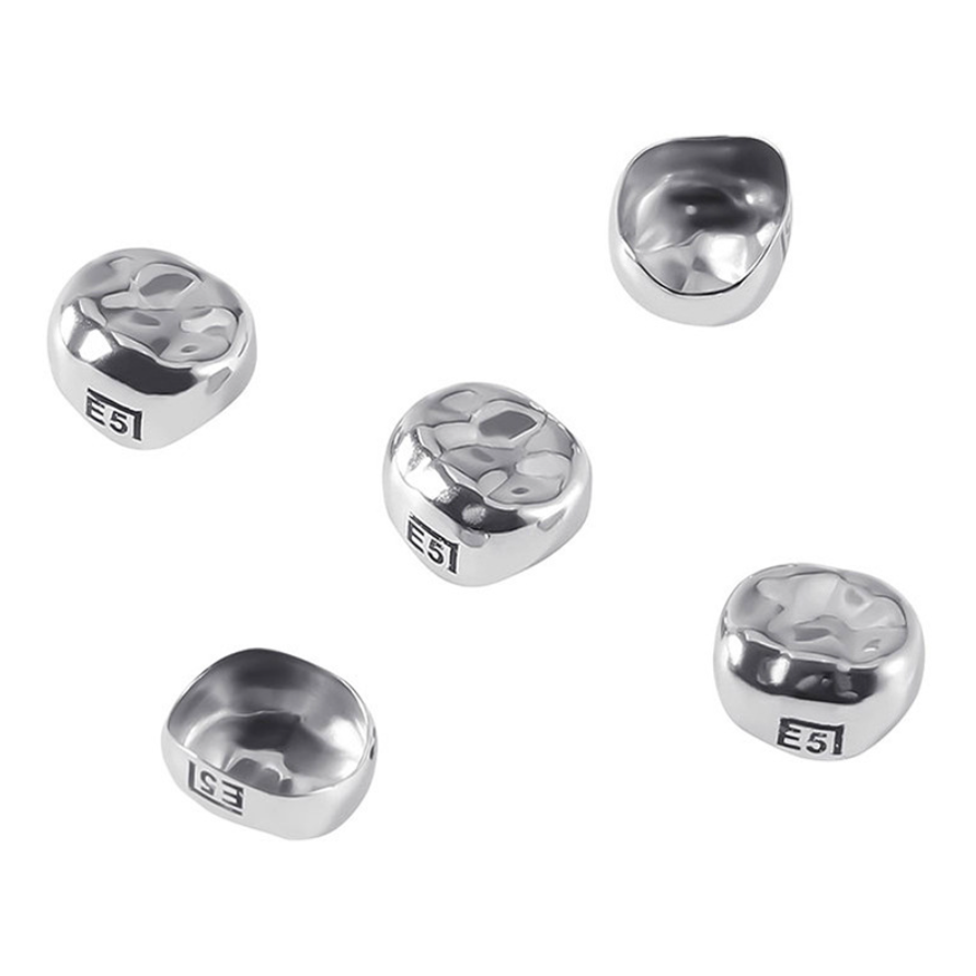 5Pcs Dental D Primary E Molar Kids Crowns Stainless Steel Primary Crown Pediatric