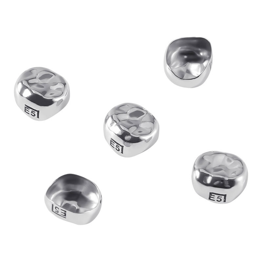 5Pcs Dental D Primary E Molar Kids Crowns Stainless Steel Primary Crown Pediatric