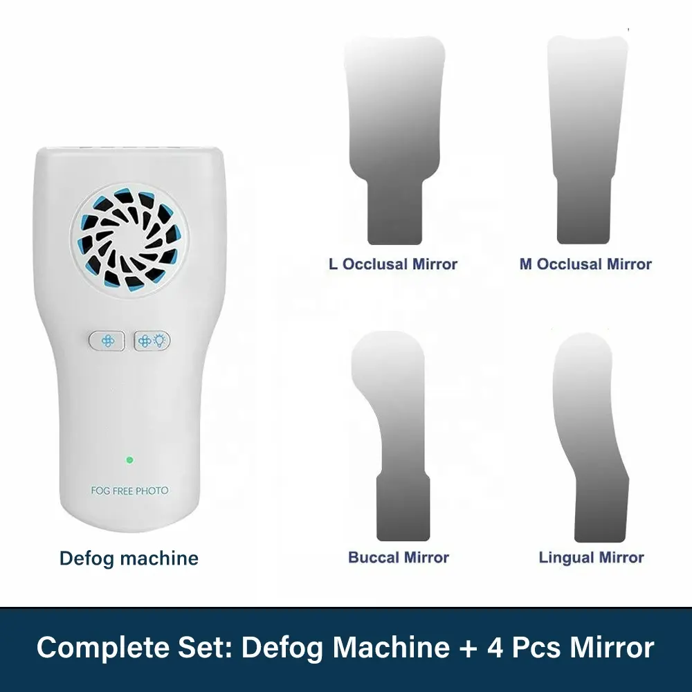Dental Intraoral Photography Mirror Kit | Fog Free LED Occlusal Photo System, 4 Pcs Anti-Fog Glass Lenses