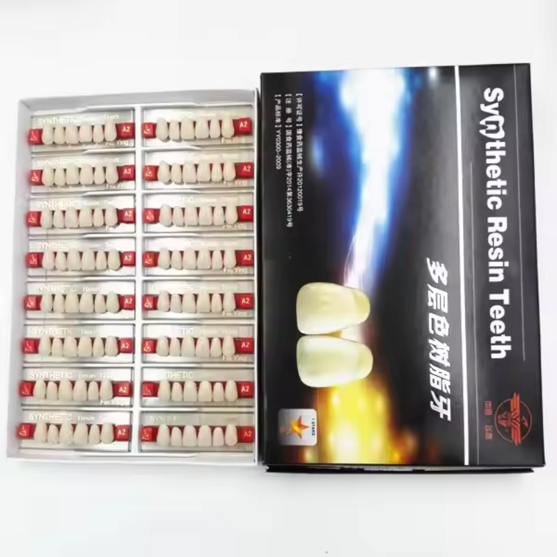 Dental Synthetic Resin Teeth for DIY Dentures | False Teeth Shade A1 A2 A3 Upper Lower Rows for Teeth Replacement
