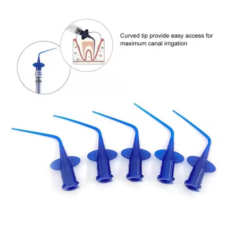 100Pcs Dental Endo Irrigation Tips, Disposable Root Canal Rinsing Side-Vented Syringe Needle Tips, 0.25/0.35mm