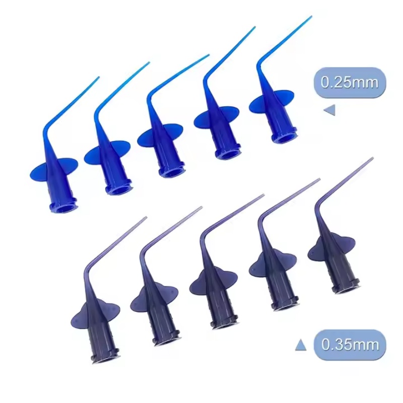 100Pcs Dental Endo Irrigation Tips, Disposable Root Canal Rinsing Side-Vented Syringe Needle Tips, 0.25/0.35mm