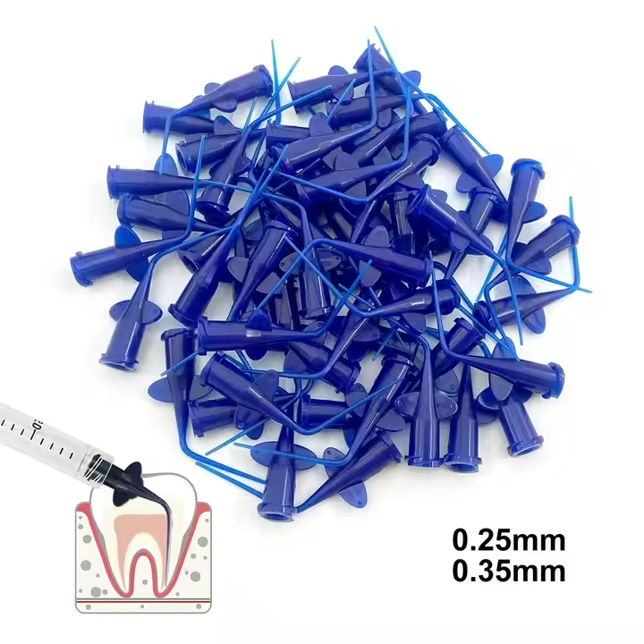 100Pcs Dental Endo Irrigation Tips Disposable Root Canal Rinsing Tip Syringe Tip Needle