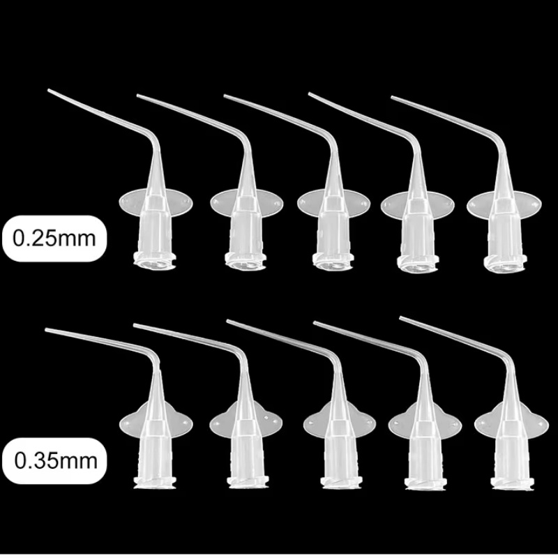 100Pcs Dental Endo Irrigation Tips, Disposable Root Canal Rinsing Side-Vented Syringe Needle Tips, 0.25/0.35mm