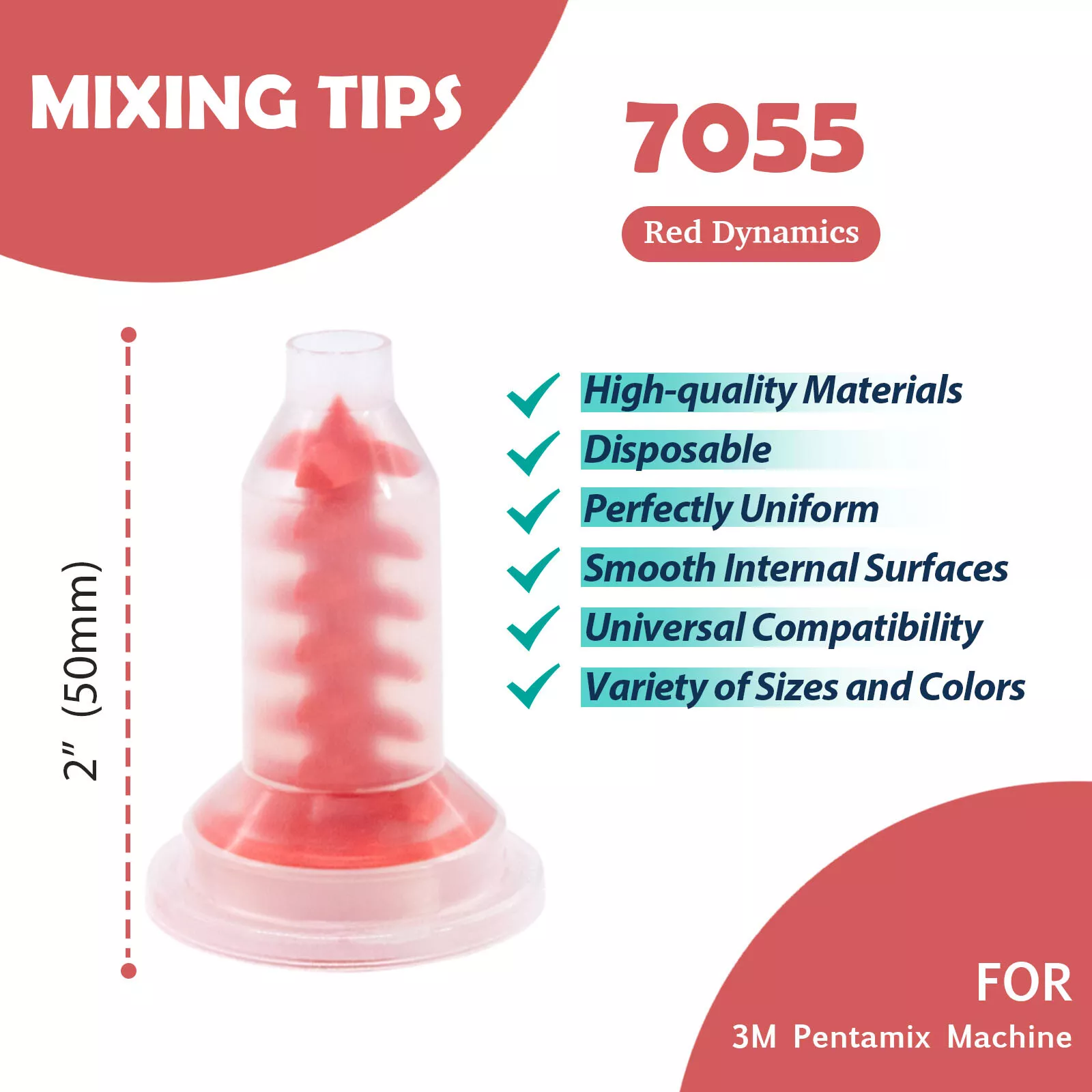 Dental Impression Material Silicone Crown Mixer Nozzle Disposable Mixing tips
