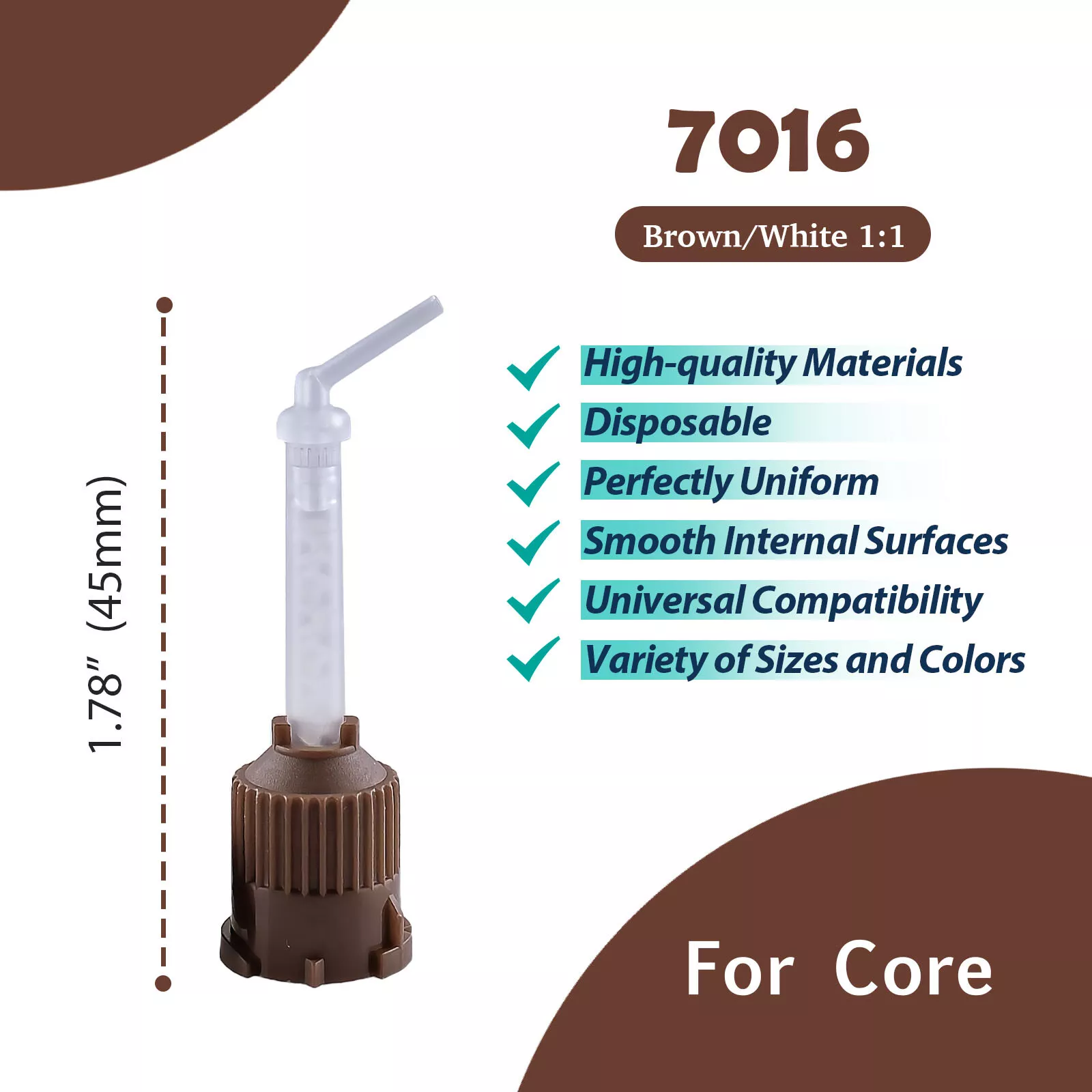 Dental Impression Material Silicone Crown Mixer Nozzle Disposable Mixing tips