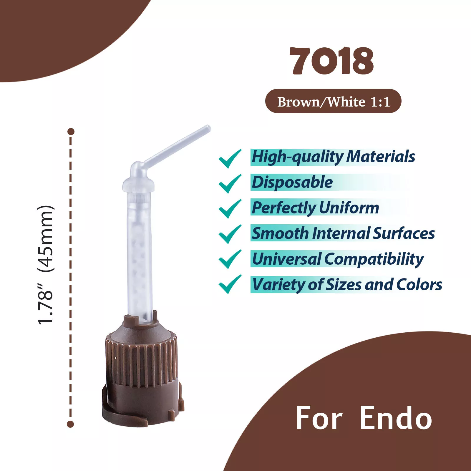 Dental Impression Material Silicone Crown Mixer Nozzle Disposable Mixing tips