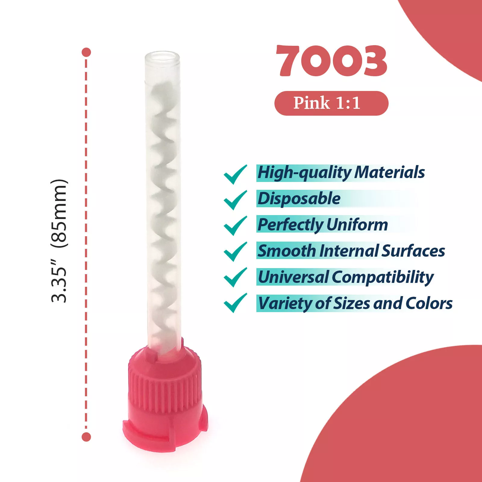 Dental Impression Material Silicone Crown Mixer Nozzle Disposable Mixing tips