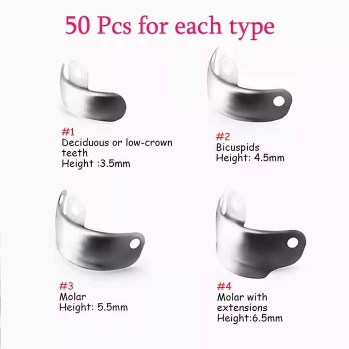 50x Dental Matrix Bands Ring Sectional Matrice Clamp Fit Palodent V3 Metal Band