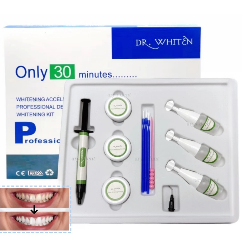 Dental Whitening Kit 30 Minutes Dr.Whiten 35% HP Bleaching Gel Set Teeth Powder