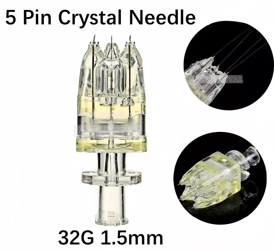 5-100pc 5 Pin Crystal Multi-Tips Replace Needle For Beauty Facial Skin Care Tool