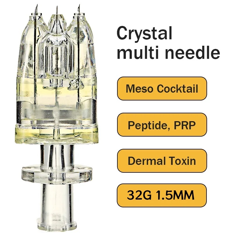5Pin Crystal Multi Needle Replace Tips | Sterile Injector Cartridge for Facial Hydration Skin Care Device